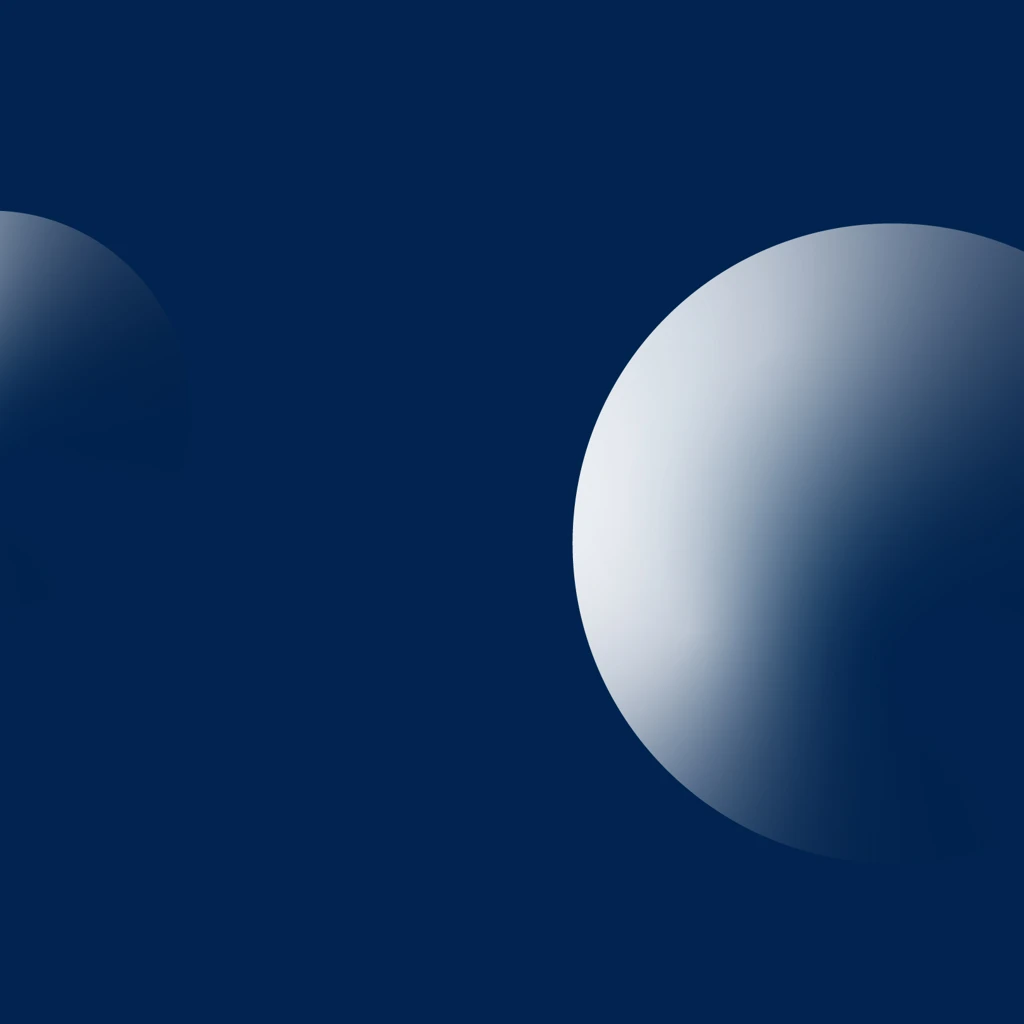 three gradient circles on a blue background