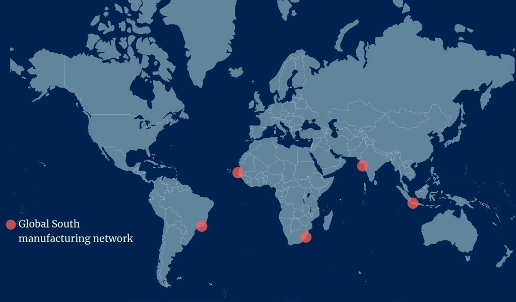 world map showing different partner locations
