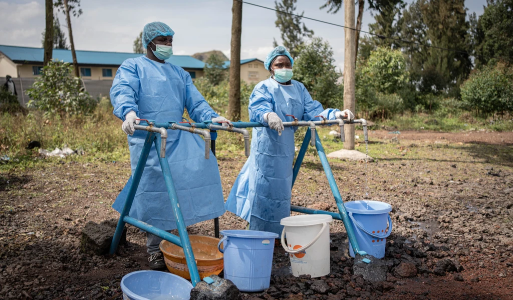 Prevention measures to contain the spread of Ebola in DR Congo, Kanyaruchinya, DRC
