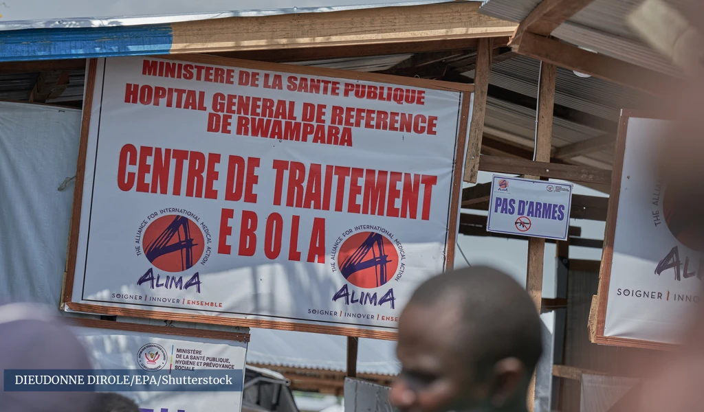 sign on a building for ebola treatment centre