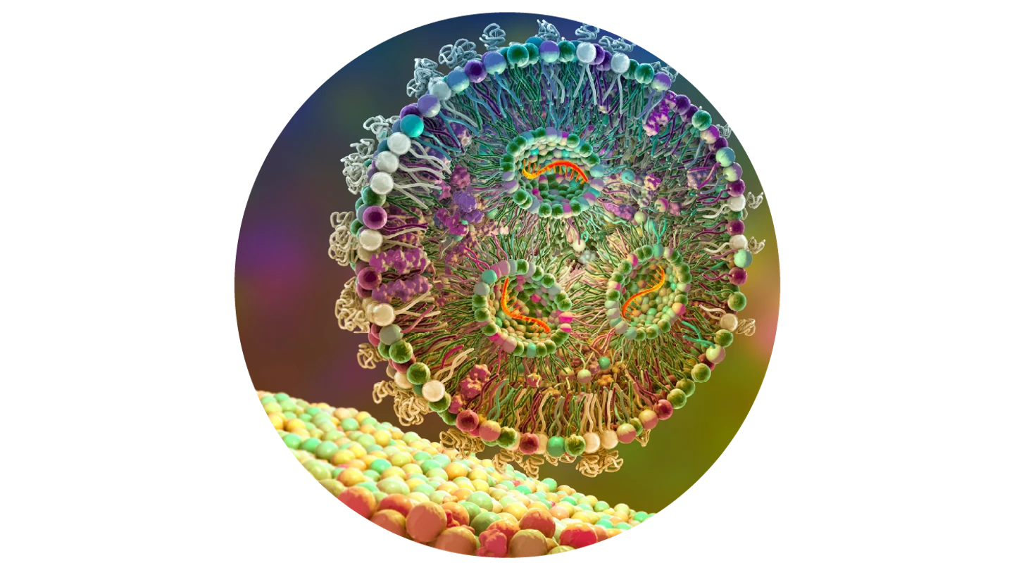 scientific illustration of RNA vaccine technology
