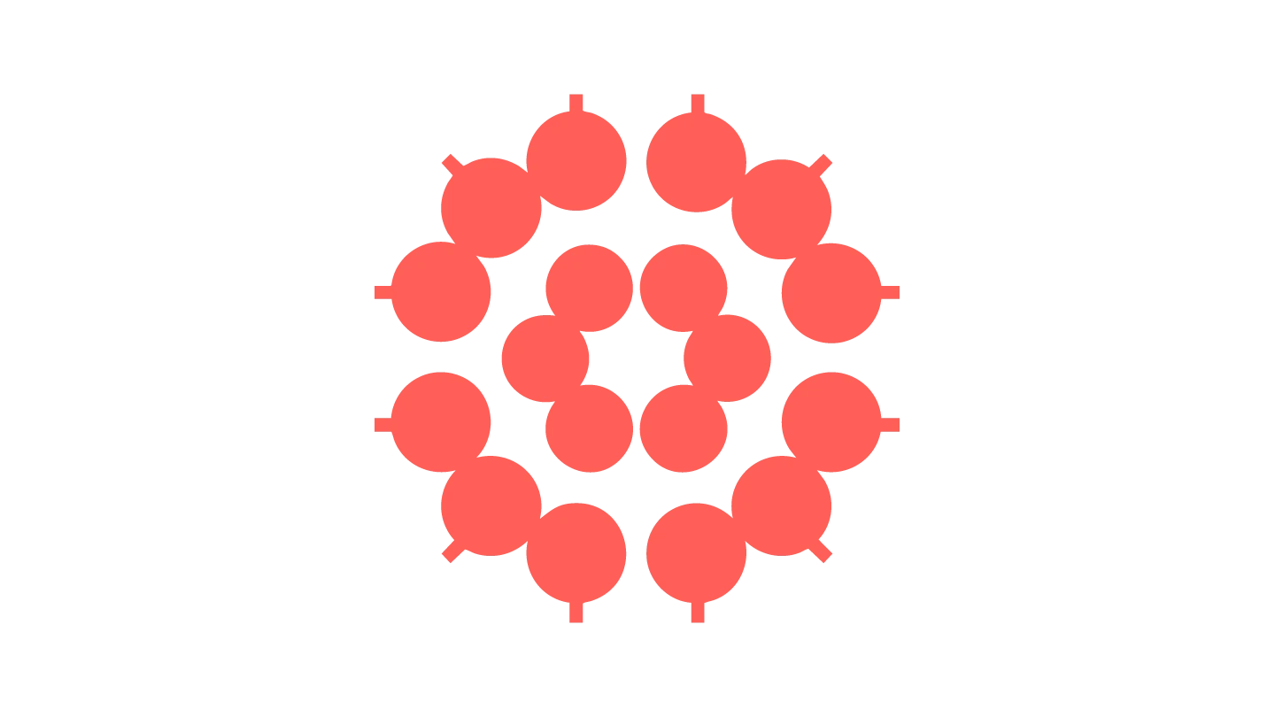 red circular abstract icon 