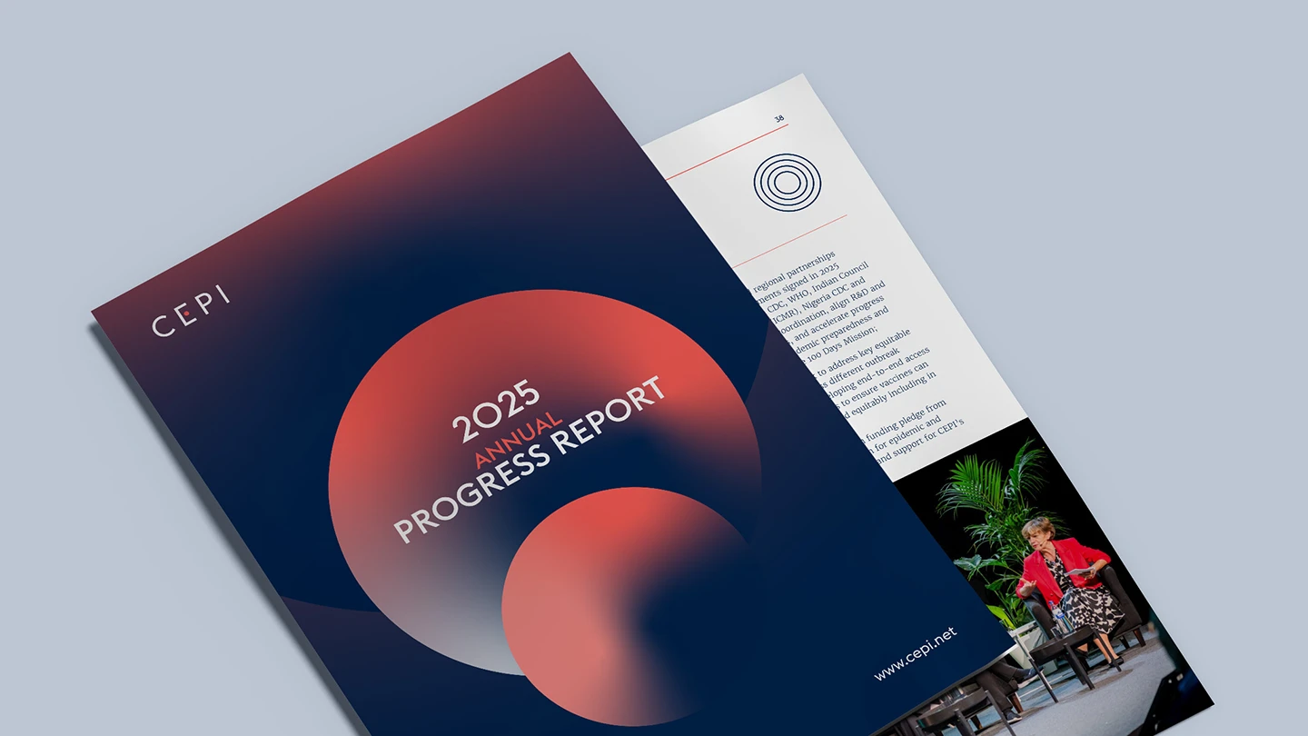 Report mock-up of CEPI's Annual Progress Report 2025