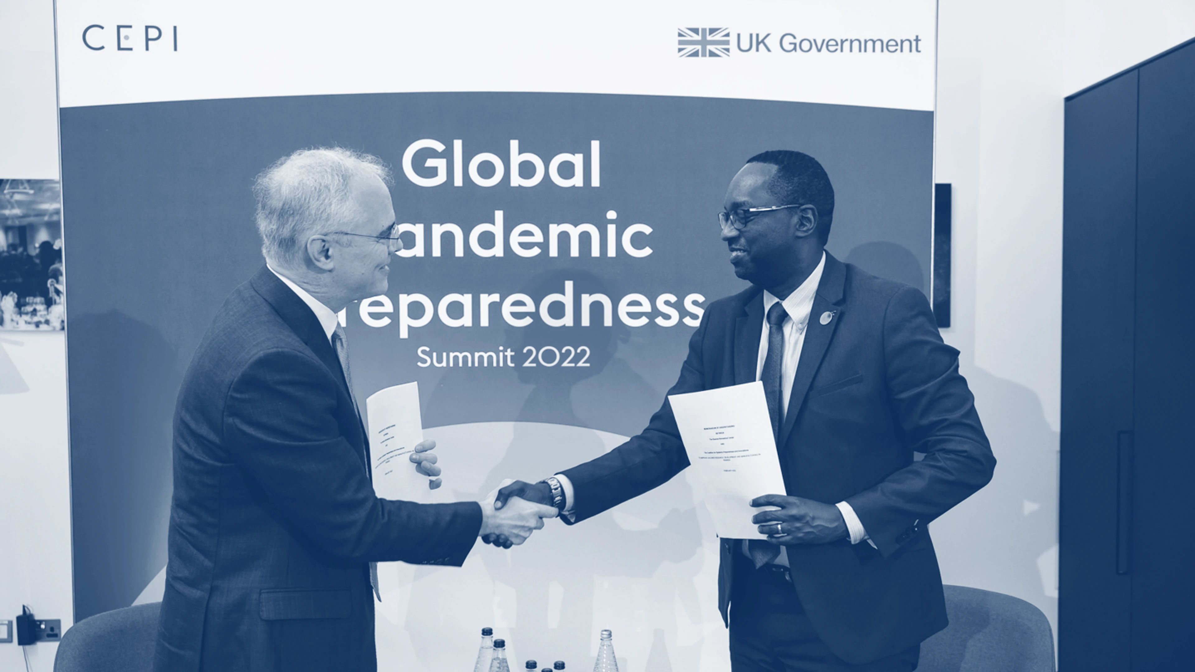 Richard Hatchett and Dr Daniel Ngamije, Minister of Health Rwanda at the Global Pandemic Preparedness Summit 2022